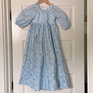 (Arya Mine) custom made blue & white dress 4T